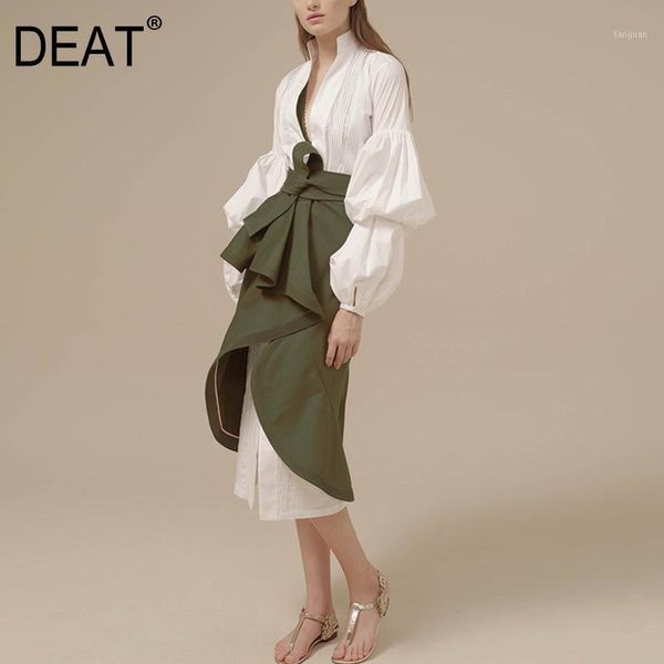 deat 2020 new puff sleeves lace hollow out v-neck stand collar white dress and high waist asymmetrical skirt set wg50306l1
deat 2020 new puff sleeves lace hollow out v-neck stand collar white dress and high waist asymmetrical skirt set wg50306l1