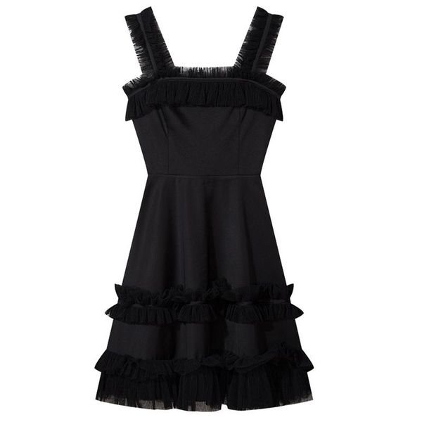tulle ruffle shoulder straps open back sleeveless fit and flare short dress black summer dress women elegant party, Black;gray
tulle ruffle shoulder straps open back sleeveless fit and flare short dress black summer dress women elegant party, Black;gray