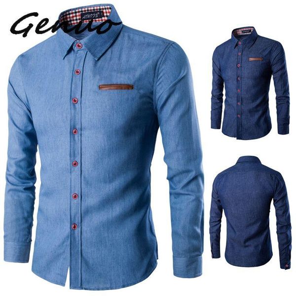men's casual shirts genuo 2021 brand spring autumn long sleeve male shirt cotton business slim fit streetwear, White;black
men's casual shirts genuo 2021 brand spring autumn long sleeve male shirt cotton business slim fit streetwear, White;black
