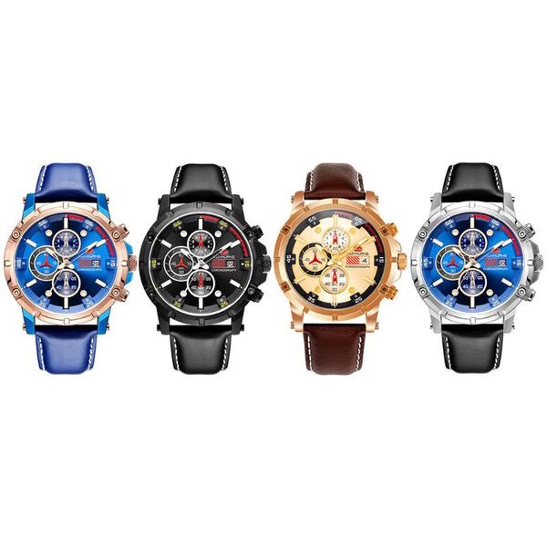 wristwatches three-eye six-pin multi-function watch men sport watches waterproof analog quartz date calendar clock casual wristwatch, Slivery;brown
wristwatches three-eye six-pin multi-function watch men sport watches waterproof analog quartz date calendar clock casual wristwatch, Slivery;brown