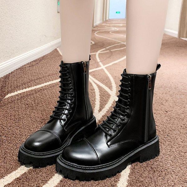 lucyever black pu leather ankle boots women autumn winter flat heels cross strap shoes woman round toe lace up platform botas
lucyever black pu leather ankle boots women autumn winter flat heels cross strap shoes woman round toe lace up platform botas