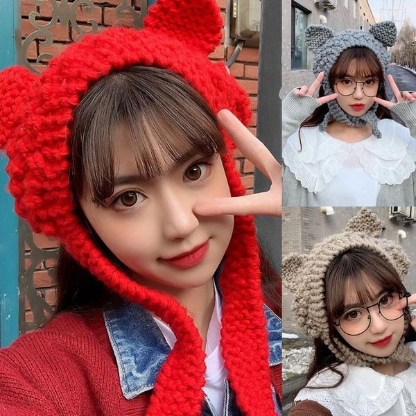 women cute cat ears knitted skullies beanie hat bright solid color chunky crochet warm harajuku windproof earflap cap, Blue;gray
women cute cat ears knitted skullies beanie hat bright solid color chunky crochet warm harajuku windproof earflap cap, Blue;gray