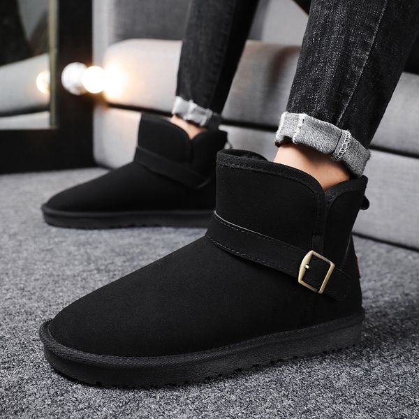 snow boots men's short boots 2019 winter korean student plush warm buckle classic casual short tube cotton shoes c1212, Black;white
snow boots men's short boots 2019 winter korean student plush warm buckle classic casual short tube cotton shoes c1212, Black;white