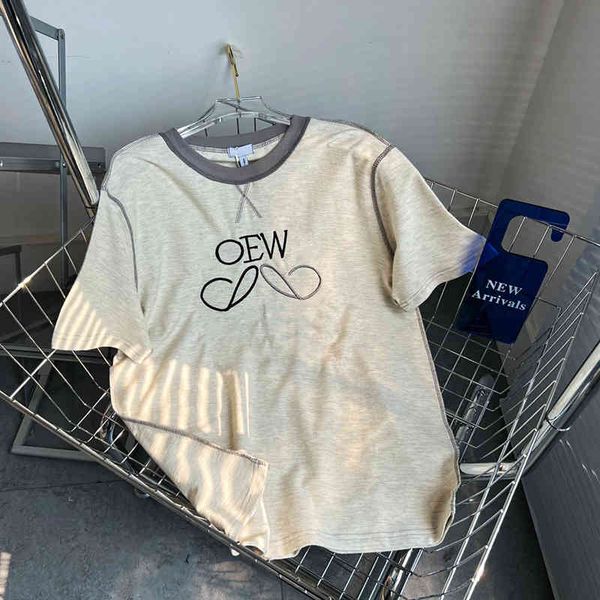 loe reverse design embroidered letters short sleeve t-shirt spring and summer new loose casual men's women's top, White
loe reverse design embroidered letters short sleeve t-shirt spring and summer new loose casual men's women's top, White