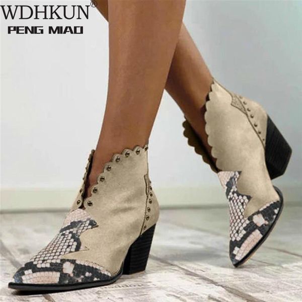 boots 2021 female autumn winter rivet leather cowboy ankle women wedge high heel booties snake print botas mujer, Black
boots 2021 female autumn winter rivet leather cowboy ankle women wedge high heel booties snake print botas mujer, Black