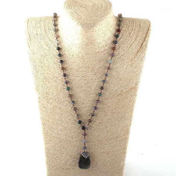 moodpc fashion bohemian tribal jewelry rosary chain handmake paved stone pendant necklace1, Silver
moodpc fashion bohemian tribal jewelry rosary chain handmake paved stone pendant necklace1, Silver