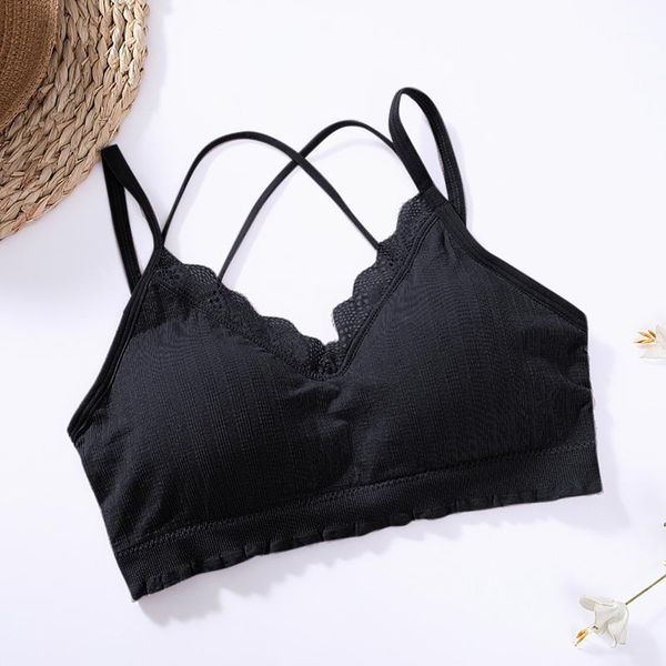 gym clothing bra womens lace lingerie fashion bralette femme seamless wireless cross strapless beauty girl underwear vest1, White;black
gym clothing bra womens lace lingerie fashion bralette femme seamless wireless cross strapless beauty girl underwear vest1, White;black