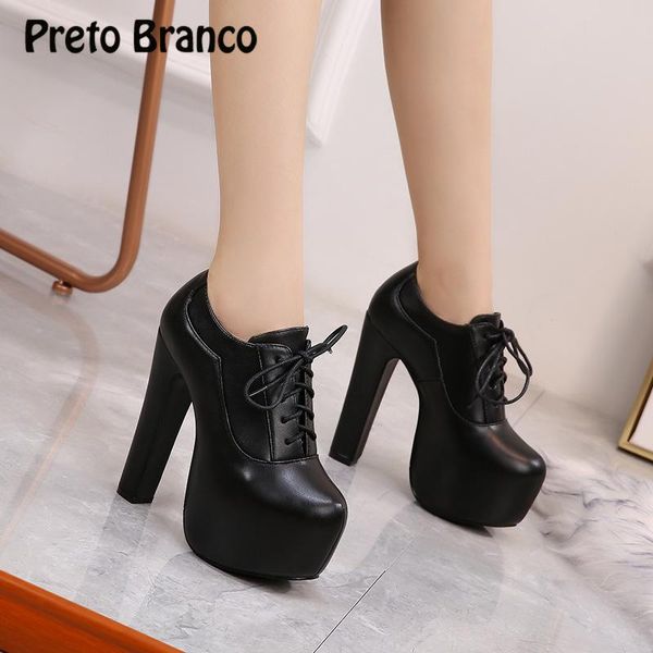 boots preto branco women lace high heels 2021 women's shoes single waterproof platform ladies zyw-99-6, Black
boots preto branco women lace high heels 2021 women's shoes single waterproof platform ladies zyw-99-6, Black