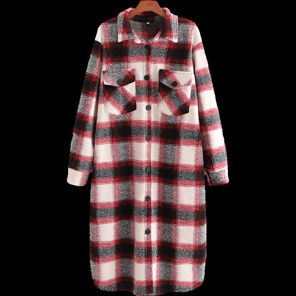 mid-female mode of long sweet plaid wool blend shacket turn-down neck check jacket cute girl jackets streetwear t0m5, Black
mid-female mode of long sweet plaid wool blend shacket turn-down neck check jacket cute girl jackets streetwear t0m5, Black