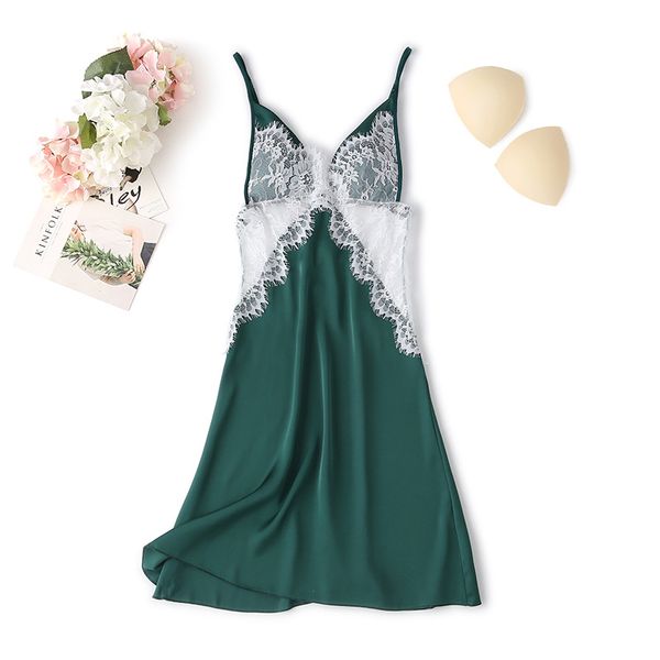 Women Spaghetti Strap Nightgown Satin Lace Patchwork Nightdress Intimate Lingerie Sexy Nightwear Sleepwear Silky Home Clothes, Yellow
Women Spaghetti Strap Nightgown Satin Lace Patchwork Nightdress Intimate Lingerie Sexy Nightwear Sleepwear Silky Home Clothes, Yellow