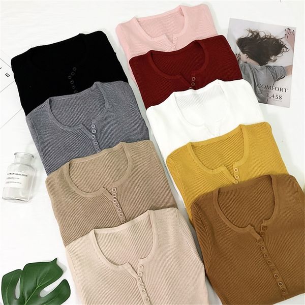 new 2020 spring button v neck sweater women basic slim knitted pullover women sweaters and pullovers knit jumper ladies sweater y200722, White;black
new 2020 spring button v neck sweater women basic slim knitted pullover women sweaters and pullovers knit jumper ladies sweater y200722, White;black