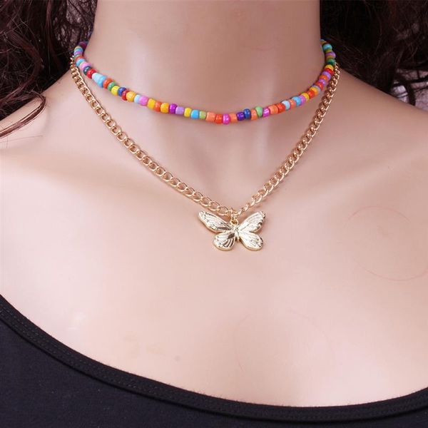 chokers multilayer bohemian necklace set fashion butterfly pendant choker beaded clavicle chain women jewelry accessories gifts, Golden;silver
chokers multilayer bohemian necklace set fashion butterfly pendant choker beaded clavicle chain women jewelry accessories gifts, Golden;silver