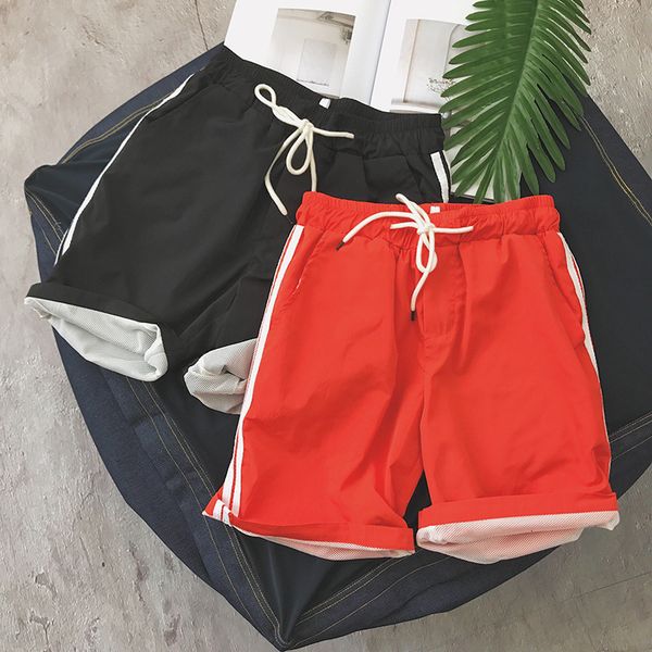 summer new parallel bars side stripe men's sports shorts loose beach quick dry casual pants, White;black
summer new parallel bars side stripe men's sports shorts loose beach quick dry casual pants, White;black