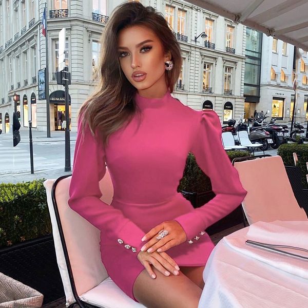 2021 new female bloated long-sleeved tight pink designer bandage elegant fashion dress party dresses mbps, Black;gray
2021 new female bloated long-sleeved tight pink designer bandage elegant fashion dress party dresses mbps, Black;gray