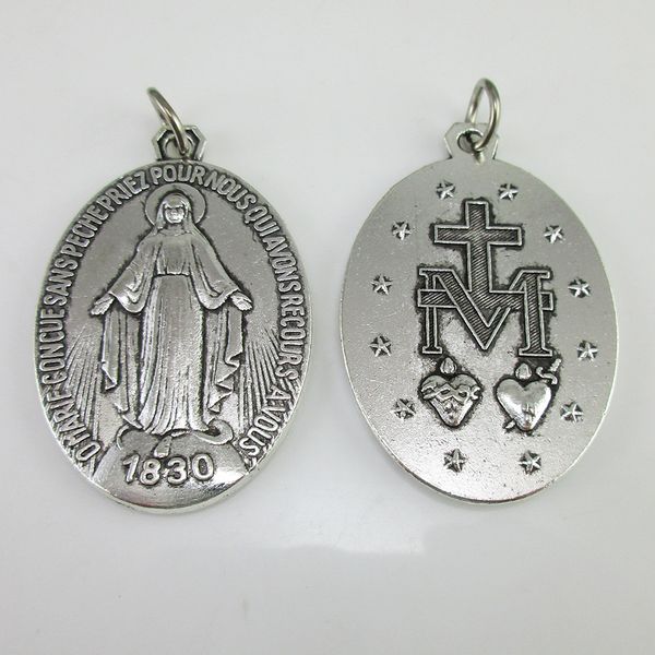50pcs of 1.8 inch vintage miraculous medal blessed mary pendant with split ring q1209, Bronze;silver
50pcs of 1.8 inch vintage miraculous medal blessed mary pendant with split ring q1209, Bronze;silver
