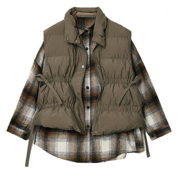 women khaki bandage cotton-padded loose fit vest new stand collar sleeveless fashion tide spring autumn 2019 d7161, Black;white
women khaki bandage cotton-padded loose fit vest new stand collar sleeveless fashion tide spring autumn 2019 d7161, Black;white