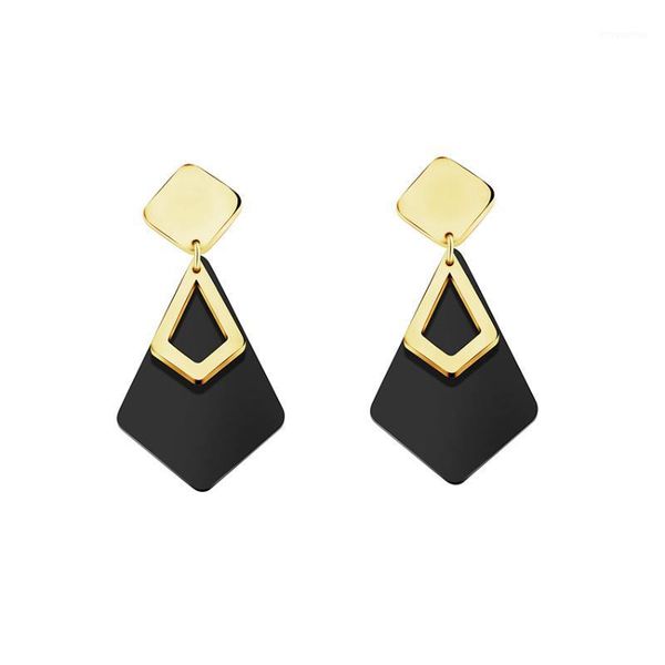 dainty gold color with black acrylic geometric square drop earrings for women boho jewelry stainless steel dangle earring bijoux1, Silver
dainty gold color with black acrylic geometric square drop earrings for women boho jewelry stainless steel dangle earring bijoux1, Silver