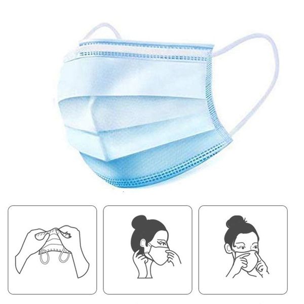 retail 50 pieces /box disposable face mask 3 layer ear-loop dust mouth masks cover anti-dust mask soft breathable outdoor part