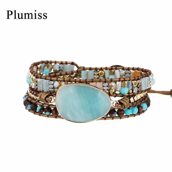 tennis plumiss high end amazonite leather wrap bracelets dropship mixed natural stone boho bracelet for women copper turquoises jewelry, Golden;silver
tennis plumiss high end amazonite leather wrap bracelets dropship mixed natural stone boho bracelet for women copper turquoises jewelry, Golden;silver