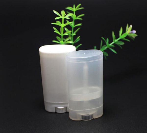 Factory Price Empty Portable Diy Oval 15ml Plastic Balm Deodorant Containers Clear White Lipstick Fashion Cool Lip Tubes