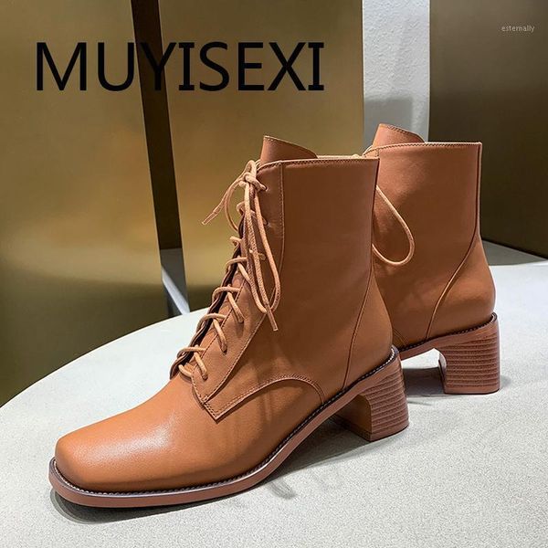 boots elegant ladies genuine leather square toe 5.5cm high heels lace up beauty sweet dating warm pure color ankle boot lbj06 muyisexi1, Black
boots elegant ladies genuine leather square toe 5.5cm high heels lace up beauty sweet dating warm pure color ankle boot lbj06 muyisexi1, Black