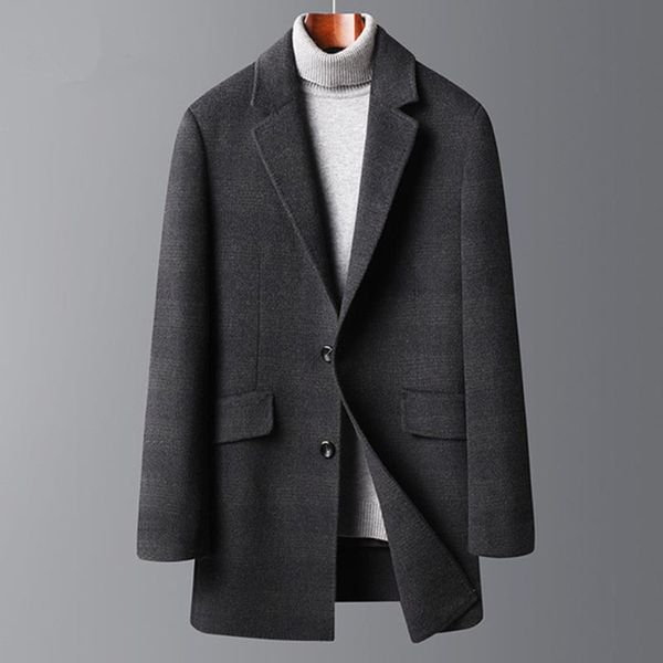 men's wool & blends autumn and winter down liner thick double-sided woolen coat cashmere jacke mid-length, Black
men's wool & blends autumn and winter down liner thick double-sided woolen coat cashmere jacke mid-length, Black