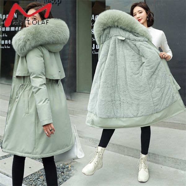 winter women's down cotton parkas mid-length large fur collar plus velvet coat female down thick warm jacket 201119, Black
winter women's down cotton parkas mid-length large fur collar plus velvet coat female down thick warm jacket 201119, Black