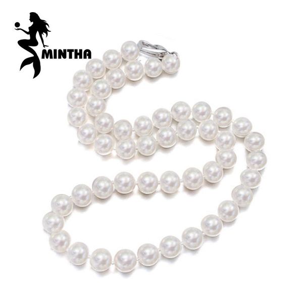 chains mintha round 9-12mm freshwater pearl necklace for women beads jewelry length fashion trendy gift, Silver
chains mintha round 9-12mm freshwater pearl necklace for women beads jewelry length fashion trendy gift, Silver