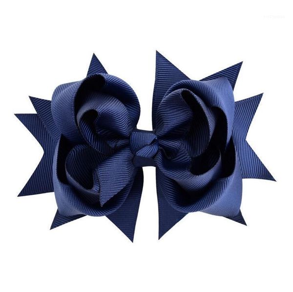 hair accessories 20pcs 5inch large solid grosgrain ribbon layer bow clip1, Slivery;white
