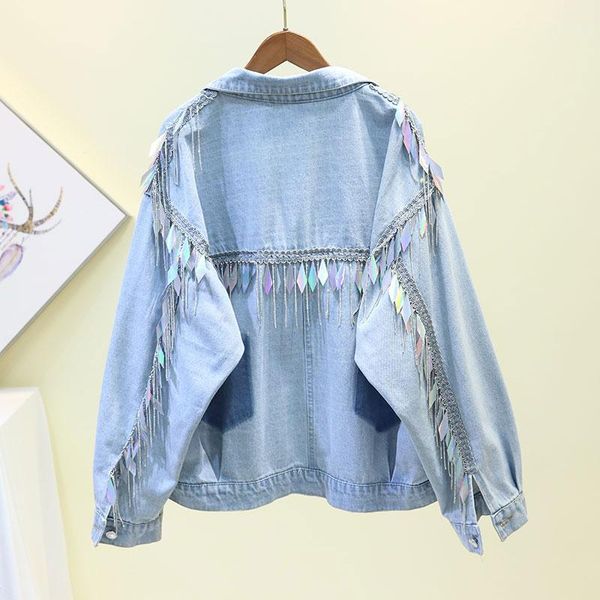 heavy industry sequins tassel bomber denim jacket coat 2019 fashion jacket women loose plus size bf wind basic outwear sl1581, Black;brown
heavy industry sequins tassel bomber denim jacket coat 2019 fashion jacket women loose plus size bf wind basic outwear sl1581, Black;brown