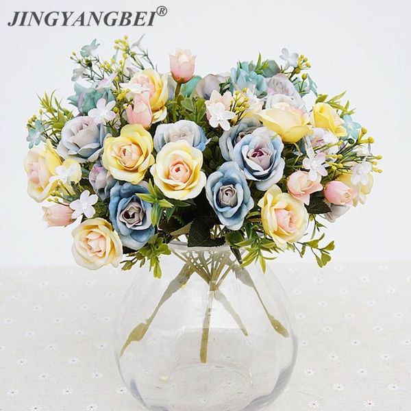 decorative flowers & wreaths artificial 13 heads/bouquet small bud silk roses simulation green leaves home vases autumn decora for wedding1
decorative flowers & wreaths artificial 13 heads/bouquet small bud silk roses simulation green leaves home vases autumn decora for wedding1