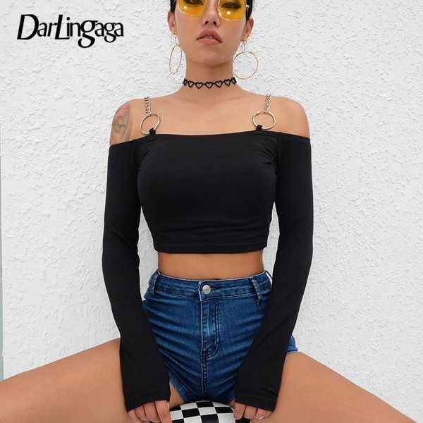 women's t-shirt darlingaga cotton off shoulder fashion women's t-shirts 2021 chain ring long sleeve t shirt crop tee autumn sl, White
women's t-shirt darlingaga cotton off shoulder fashion women's t-shirts 2021 chain ring long sleeve t shirt crop tee autumn sl, White