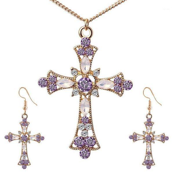 new cross pendant necklace ear stud set jesus christmas necklace earring gift wholesale1, Silver
new cross pendant necklace ear stud set jesus christmas necklace earring gift wholesale1, Silver