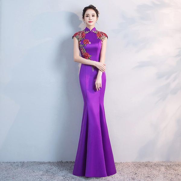 chinese style wedding long cheongsam retro slim party evening dress marriage gown qipao fashion lady clothes vestido purple1, Red
chinese style wedding long cheongsam retro slim party evening dress marriage gown qipao fashion lady clothes vestido purple1, Red