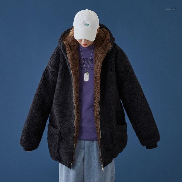 winter thick lamb fur jacket men's warm fashion retro hooded coat men wild loose korean clothes couple short coat m-3xl1, Black
winter thick lamb fur jacket men's warm fashion retro hooded coat men wild loose korean clothes couple short coat m-3xl1, Black