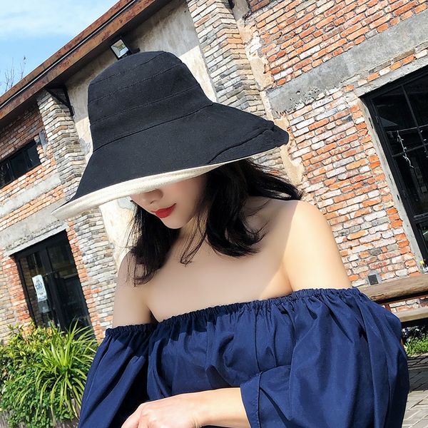 side sunshade fisherman's solid color sun big brim sunscreen women's foldable crimped cotton linen hat c0123, Blue;gray
side sunshade fisherman's solid color sun big brim sunscreen women's foldable crimped cotton linen hat c0123, Blue;gray
