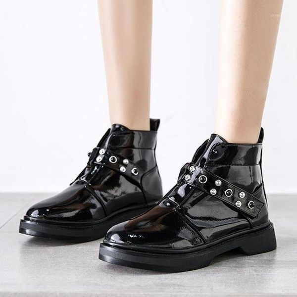 fashion rivet patent leather boots women short slip on square heels ankle boots woman non slip black footwear shoes 20201
fashion rivet patent leather boots women short slip on square heels ankle boots woman non slip black footwear shoes 20201