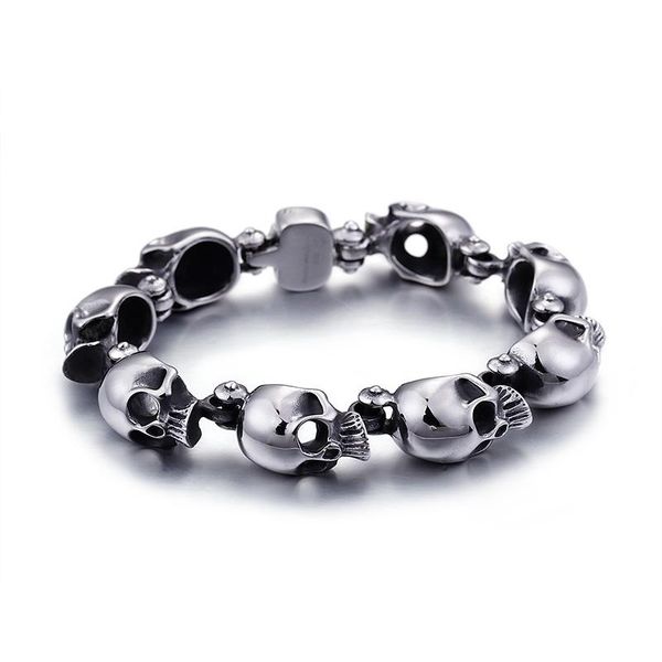 link, chain gnayy 13mm wide 8 inch lenght stainless steel fashion biker skull skeleton bracelet bangle for women mens, Black
link, chain gnayy 13mm wide 8 inch lenght stainless steel fashion biker skull skeleton bracelet bangle for women mens, Black