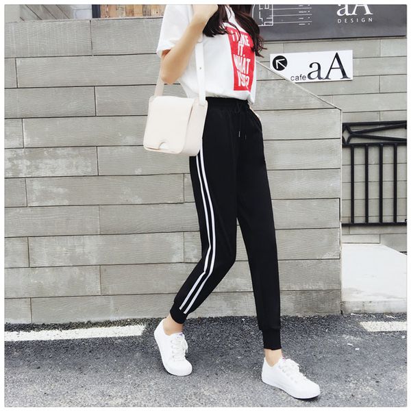 long leisure pants women bottoms autumn spring female clothes double striped jogger haren pants sweatpants sportswear trousers 201113, Black;white
long leisure pants women bottoms autumn spring female clothes double striped jogger haren pants sweatpants sportswear trousers 201113, Black;white