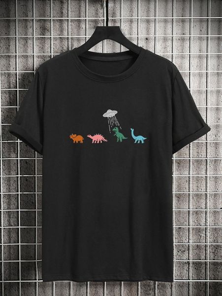 men dinosaur print tee f1q2#, White;black 
men dinosaur print tee f1q2#, White;black