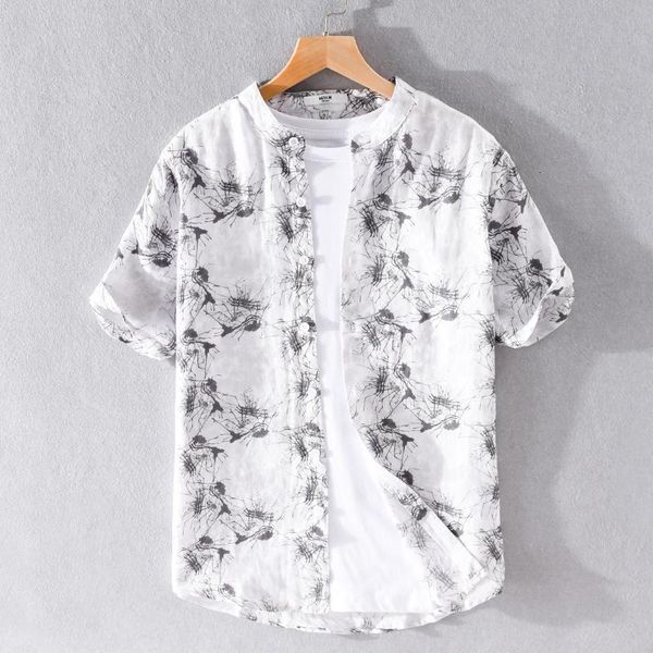 2020 summer casual linen short-sleeved shirt men stand collar loose shirts for men fashion breathable shirt mens chemise camisa, White;black
2020 summer casual linen short-sleeved shirt men stand collar loose shirts for men fashion breathable shirt mens chemise camisa, White;black