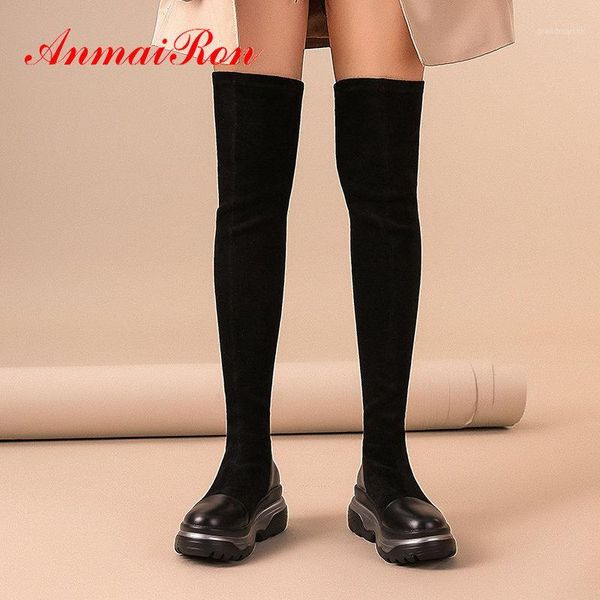boots anmairon 2021 women winter stretch fabric thigh high slip-on faux suede slim round toe shoes1, Black
boots anmairon 2021 women winter stretch fabric thigh high slip-on faux suede slim round toe shoes1, Black