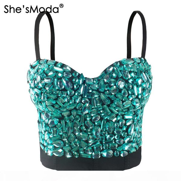 she'smoda hand-made beaded gaga rhinestone bustier pearls push up night club bralette women's bra cropped vest plus size j1904, White
she'smoda hand-made beaded gaga rhinestone bustier pearls push up night club bralette women's bra cropped vest plus size j1904, White