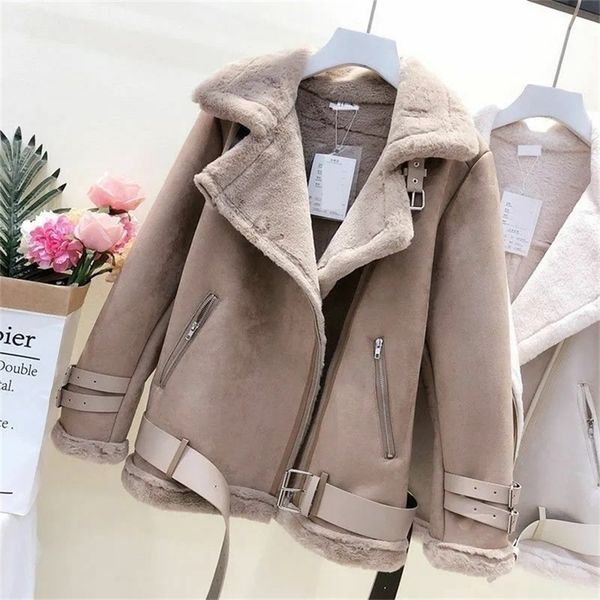 women winter fashion faux fur loose cotton warm thick coat female suede short faux leather jacket casual warm outwears 201223, Black
women winter fashion faux fur loose cotton warm thick coat female suede short faux leather jacket casual warm outwears 201223, Black