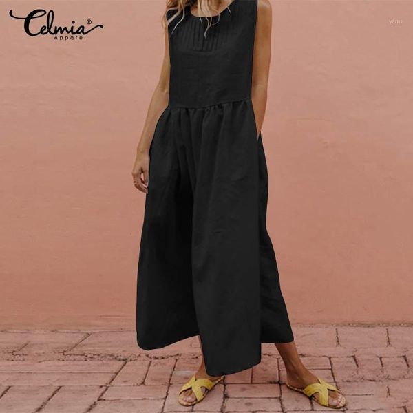5xl celmia plus size summer dress women sleeveless long maxi sundress casual loose beach robe solid pleated party vestidos1, Black;gray
5xl celmia plus size summer dress women sleeveless long maxi sundress casual loose beach robe solid pleated party vestidos1, Black;gray