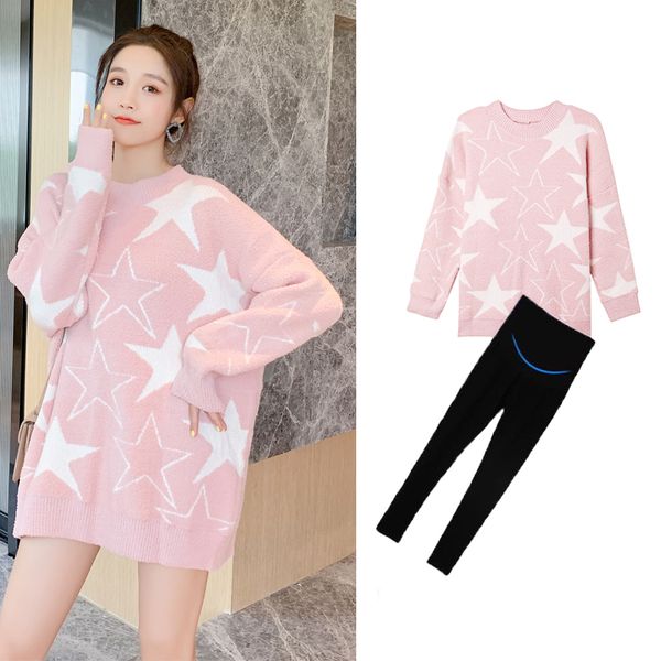 pregnant women's loose wear autumn and winter plush thickened medium long grain cashmere lazy fashion five pointed star sweater, White
pregnant women's loose wear autumn and winter plush thickened medium long grain cashmere lazy fashion five pointed star sweater, White