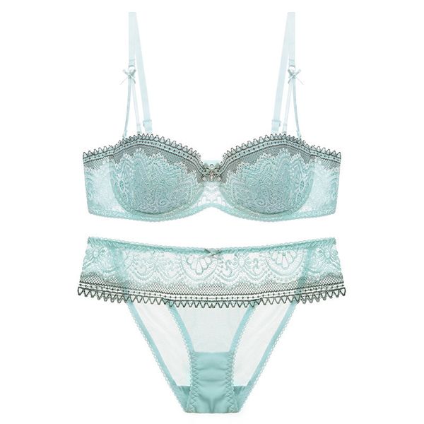 2021 french 1/2 cup women's thin cotton underwear shoulder straps detachable large size lace bra set, Red;black 
2021 french 1/2 cup women's thin cotton underwear shoulder straps detachable large size lace bra set, Red;black