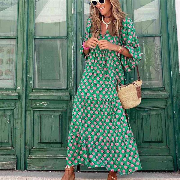 vintage autumn print drawstring long dress women fashion v neck half sleeve dresses ladies elegant pattern loose party dress, Black;gray
vintage autumn print drawstring long dress women fashion v neck half sleeve dresses ladies elegant pattern loose party dress, Black;gray