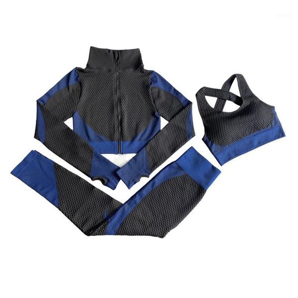 gym clothing high waist legging outfit active tracksuit women sportswear 3 pieces set seamless bra coat pant exercise running fitness suit1, White;black
gym clothing high waist legging outfit active tracksuit women sportswear 3 pieces set seamless bra coat pant exercise running fitness suit1, White;black