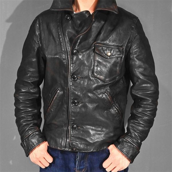 yr2020 vintage tea core batik horsehide jacket,us casual style leather clothes,man slim genuine leather coat, lj201030, Black
yr2020 vintage tea core batik horsehide jacket,us casual style leather clothes,man slim genuine leather coat, lj201030, Black